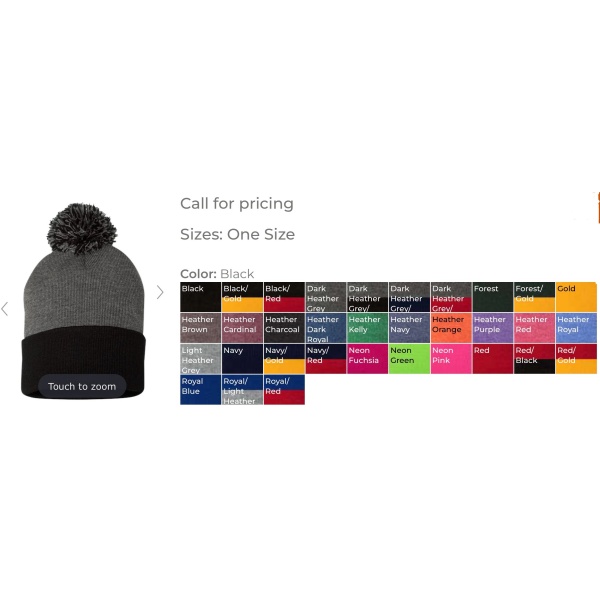 12" Pom-Pom Cuffed Beanie - Image 3